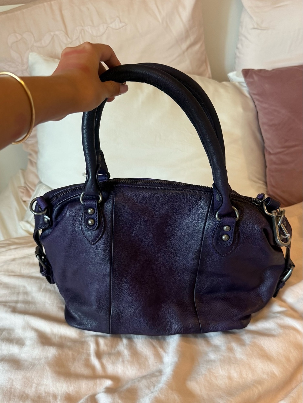 MIDNIGHT ORCHID PURPLE FREE PEOPLE BABY EMERSON BAG NWT - Picture 5 of 11
